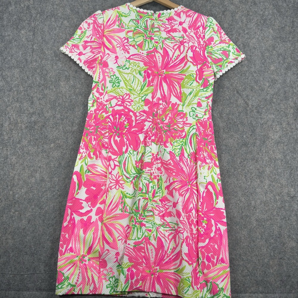 Lilly Pulitzer Maisie Stretch Shift Dress Womens 6 Floral Lace Trim Resort White - Picture 15 of 16